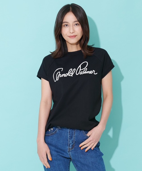 Arnold Palmer(アーノルドパーマー)の「レガシー ロゴ フレンチスリーブ Tシャツ(Tシャツ/カットソー・レディース・アイボリー/ブラック/ライトブラウン・M/S/L)」の13枚目の写真
