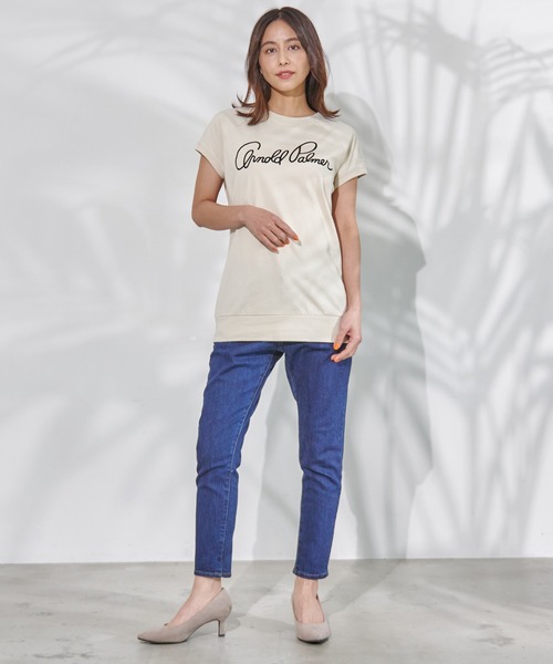 Arnold Palmer(アーノルドパーマー)の「レガシー ロゴ フレンチスリーブ Tシャツ(Tシャツ/カットソー・レディース・アイボリー/ブラック/ライトブラウン・M/S/L)」の11枚目の写真