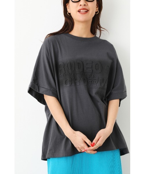 RODEO CROWNS WIDE BOWL(ロデオクラウンズワイドボウル)の「SPRAYエンボスロゴTシャツ(Tシャツ/カットソー・レディース・ライトブルー/オフホワイト/チャコールグレー・FREE)」の16枚目の写真