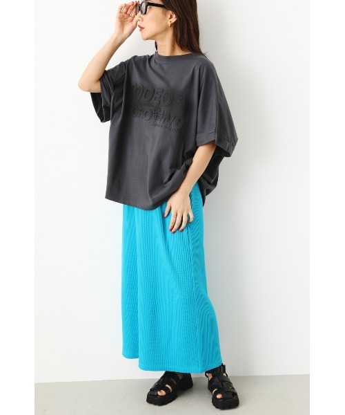 RODEO CROWNS WIDE BOWL(ロデオクラウンズワイドボウル)の「SPRAYエンボスロゴTシャツ(Tシャツ/カットソー・レディース・ライトブルー/オフホワイト/チャコールグレー・FREE)」の19枚目の写真