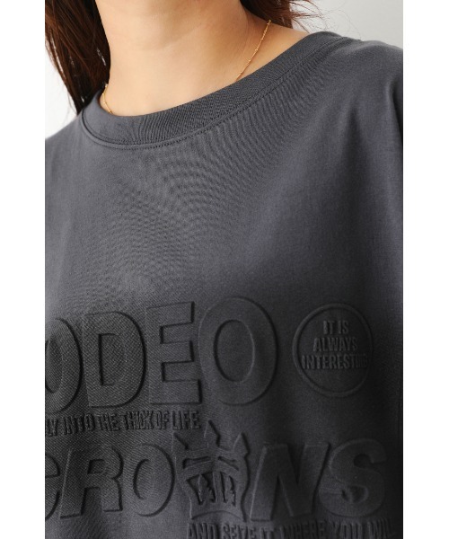 RODEO CROWNS WIDE BOWL(ロデオクラウンズワイドボウル)の「SPRAYエンボスロゴTシャツ(Tシャツ/カットソー・レディース・ライトブルー/オフホワイト/チャコールグレー・FREE)」の17枚目の写真