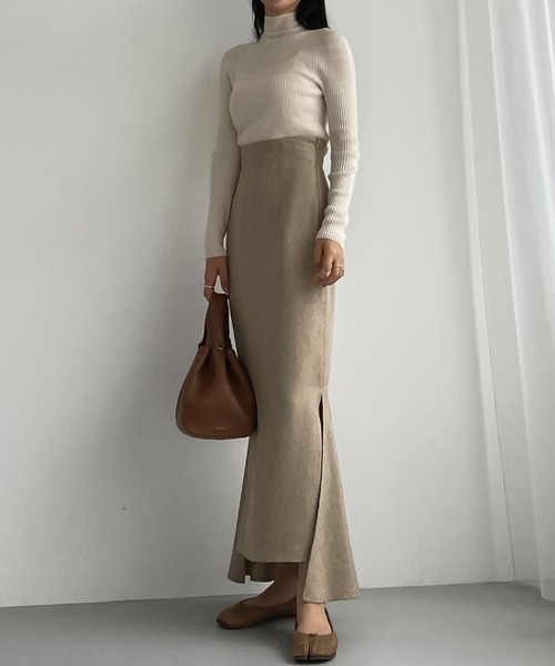 Louere（ルエレ）の「ハイウエストヘリンボーンスリットマーメイドスカート（スカート・レディース・ベージュ/ブラウン/ブラック/グレー・X-LARGE/SMALL/MEDIUM/LARGE）」の14枚目の写真