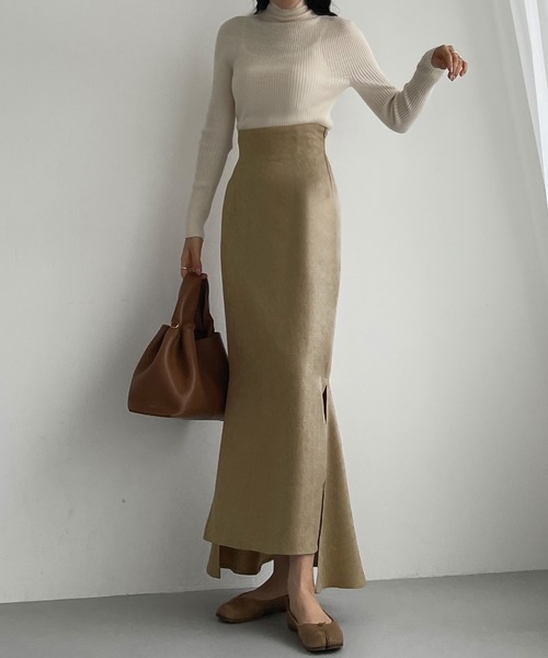 Louere（ルエレ）の「ハイウエストヘリンボーンスリットマーメイドスカート（スカート・レディース・ベージュ/ブラウン/ブラック/グレー・X-LARGE/SMALL/MEDIUM/LARGE）」の16枚目の写真