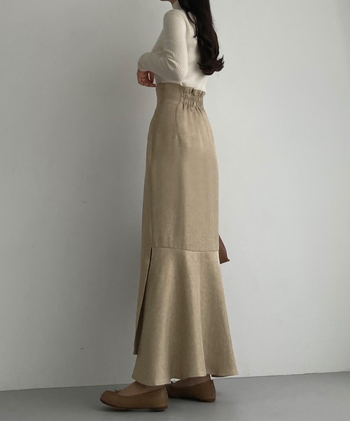 Louere（ルエレ）の「ハイウエストヘリンボーンスリットマーメイドスカート（スカート・レディース・ベージュ/ブラウン/ブラック/グレー・X-LARGE/SMALL/MEDIUM/LARGE）」の17枚目の写真