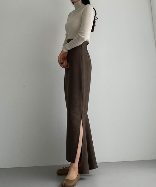 Louere（ルエレ）の「ハイウエストヘリンボーンスリットマーメイドスカート（スカート・レディース・ベージュ/ブラウン/ブラック/グレー・X-LARGE/SMALL/MEDIUM/LARGE）」の19枚目の写真