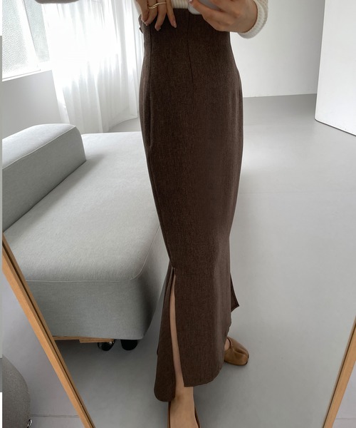 Louere（ルエレ）の「ハイウエストヘリンボーンスリットマーメイドスカート（スカート・レディース・ベージュ/ブラウン/ブラック/グレー・X-LARGE/SMALL/MEDIUM/LARGE）」の21枚目の写真