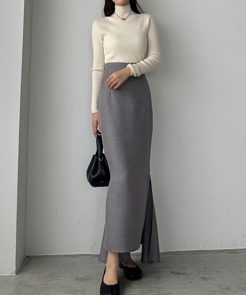 Louere（ルエレ）の「ハイウエストヘリンボーンスリットマーメイドスカート（スカート・レディース・ベージュ/ブラウン/ブラック/グレー・X-LARGE/SMALL/MEDIUM/LARGE）」の5枚目の写真