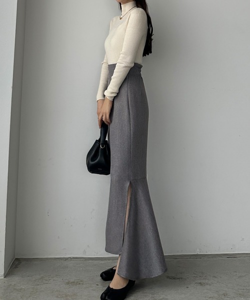 Louere（ルエレ）の「ハイウエストヘリンボーンスリットマーメイド