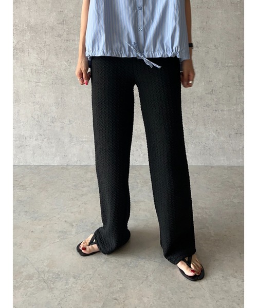 owndaily(オンデイリー)の「ワッフルレギンスパンツ(その他パンツ・レディース・ブラック/ピンク/ブルー/グリーン・FREE)」の2枚目の写真