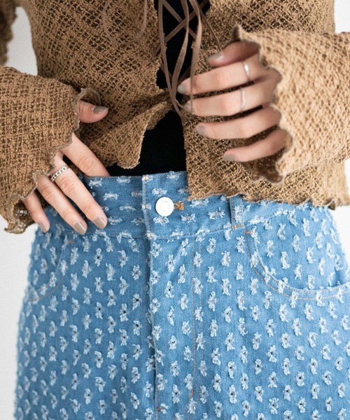 WEGO（ウィゴー）の「WEGO/パンチングデニム台形ミニスカート（デニムスカート・レディース・ライトインディゴブルー・FREE）」の19枚目の写真