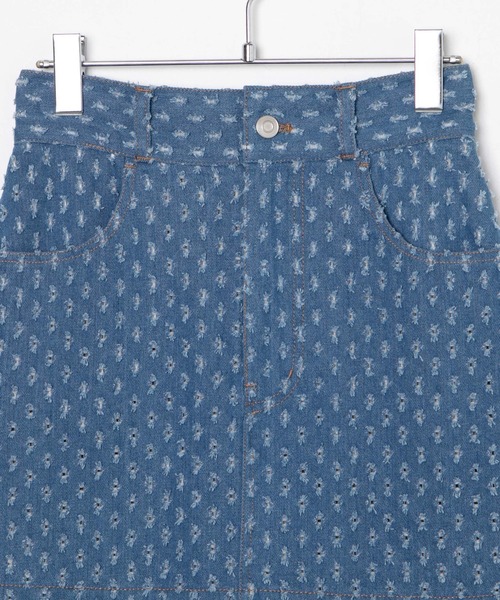 WEGO（ウィゴー）の「WEGO/パンチングデニム台形ミニスカート（デニムスカート・レディース・ライトインディゴブルー・FREE）」の12枚目の写真