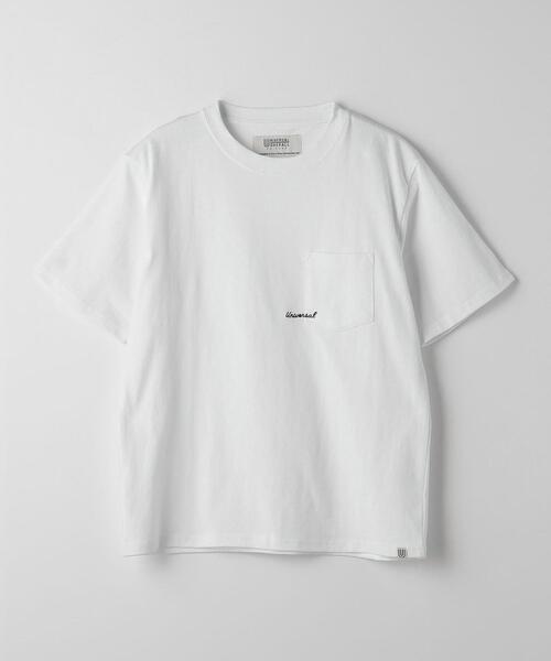 UNIVERSAL OVERALL(ユニバーサルオーバーオール)の「【別注】<UNIVERSAL OVERALL>GLR ロゴ エンブロ ポケット Tシャツ(Tシャツ/カットソー・メンズ・ホワイト/ライム/ダークグレー・M/S/L)」の16枚目の写真