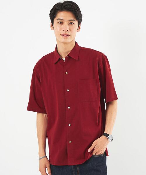 green label relaxing（グリーンレーベルリラクシング）の「クリアジャージ オープンカラー シャツ（シャツ/ブラウス・メンズ・ライラック/ライトグレー/ワインレッド/ネイビー・L/S/M/XL）」の4枚目の写真