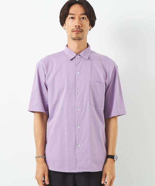green label relaxing（グリーンレーベルリラクシング）の「クリアジャージ オープンカラー シャツ（シャツ/ブラウス・メンズ・ライラック/ライトグレー/ワインレッド/ネイビー・L/S/M/XL）」の5枚目の写真