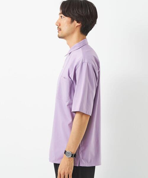green label relaxing（グリーンレーベルリラクシング）の「クリアジャージ オープンカラー シャツ（シャツ/ブラウス・メンズ・ライラック/ライトグレー/ワインレッド/ネイビー・L/S/M/XL）」の6枚目の写真