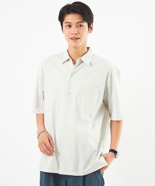 green label relaxing（グリーンレーベルリラクシング）の「クリアジャージ オープンカラー シャツ（シャツ/ブラウス・メンズ・ライラック/ライトグレー/ワインレッド/ネイビー・L/S/M/XL）」の9枚目の写真