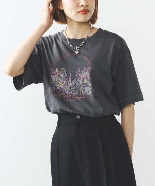 BEAMS HEART(ビームスハート)の「BEAMS HEART / カラフルプリント Tシャツ(Tシャツ/カットソー・レディース・オフホワイト/ブラック系その他4/パープル系その他5・FREE)」の9枚目の写真