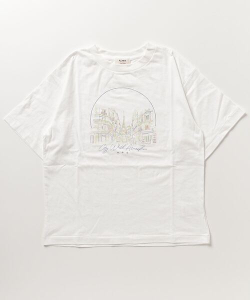 BEAMS HEART(ビームスハート)の「BEAMS HEART / カラフルプリント Tシャツ(Tシャツ/カットソー・レディース・オフホワイト/ブラック系その他4/パープル系その他5・FREE)」の6枚目の写真