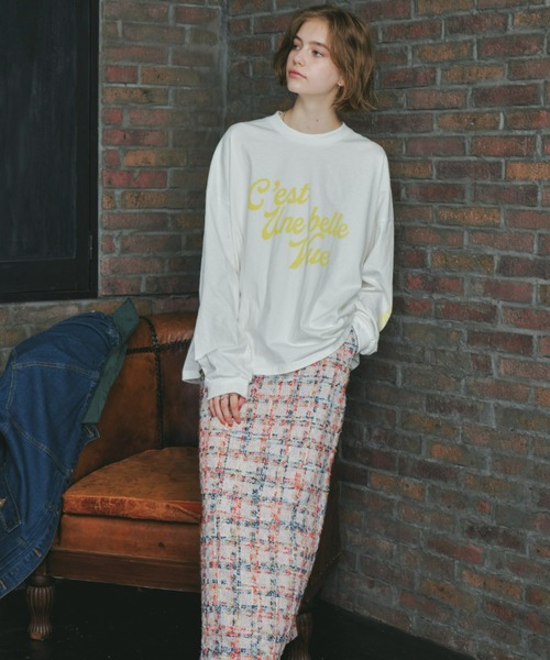 Unitage(ユニテージ)の「ツイードチェックロングスカート(スカート・レディース・ピンク/グリーン・MEDIUM/SMALL)」の17枚目の写真