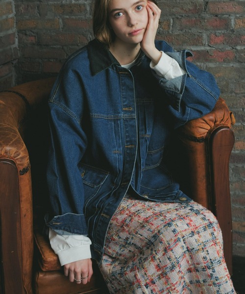 Unitage(ユニテージ)の「ツイードチェックロングスカート(スカート・レディース・ピンク/グリーン・MEDIUM/SMALL)」の11枚目の写真