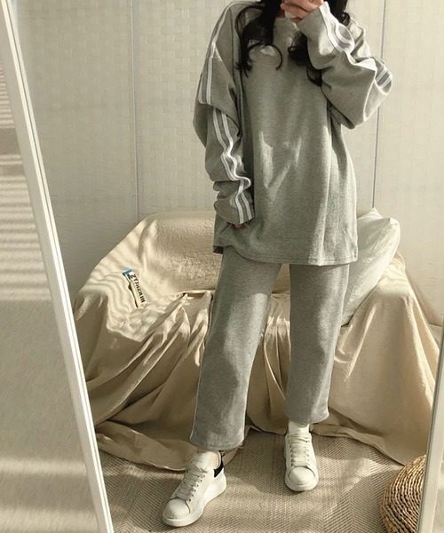 NinaetLina（ニナエリナ）の「薄手カットソーセットアップ（Tシャツ/カットソー・レディース・グレー/パープル/ブラック・XL/M/L）」の10枚目の写真