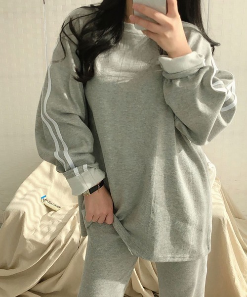 NinaetLina（ニナエリナ）の「薄手カットソーセットアップ（Tシャツ/カットソー・レディース・グレー/パープル/ブラック・XL/M/L）」の11枚目の写真