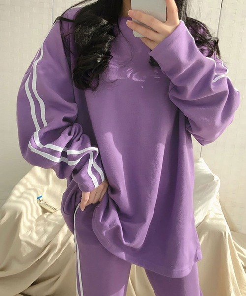 NinaetLina（ニナエリナ）の「薄手カットソーセットアップ（Tシャツ/カットソー・レディース・グレー/パープル/ブラック・XL/M/L）」の9枚目の写真