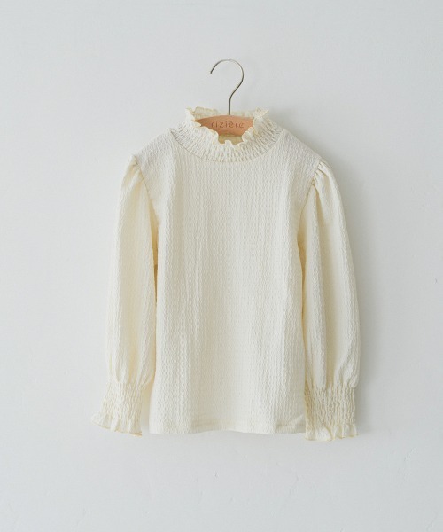 riziere（リジェール）の「シャーリングカラープルオーバー（シャツ/ブラウス・キッズ・アイボリー/ブラック・110/100/140/150/120/130/90）」の11枚目の写真