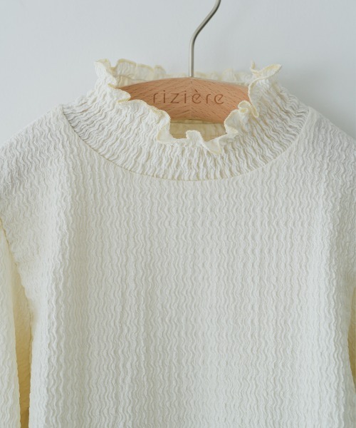 riziere（リジェール）の「シャーリングカラープルオーバー（シャツ/ブラウス・キッズ・アイボリー/ブラック・110/100/140/150/120/130/90）」の12枚目の写真