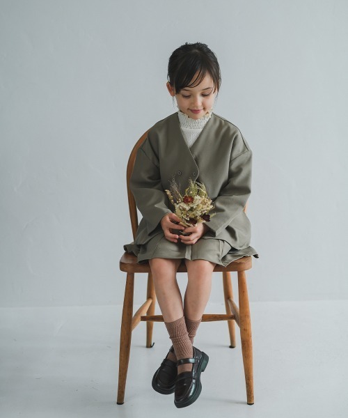 riziere（リジェール）の「シャーリングカラープルオーバー（シャツ/ブラウス・キッズ・アイボリー/ブラック・110/100/140/150/120/130/90）」の8枚目の写真