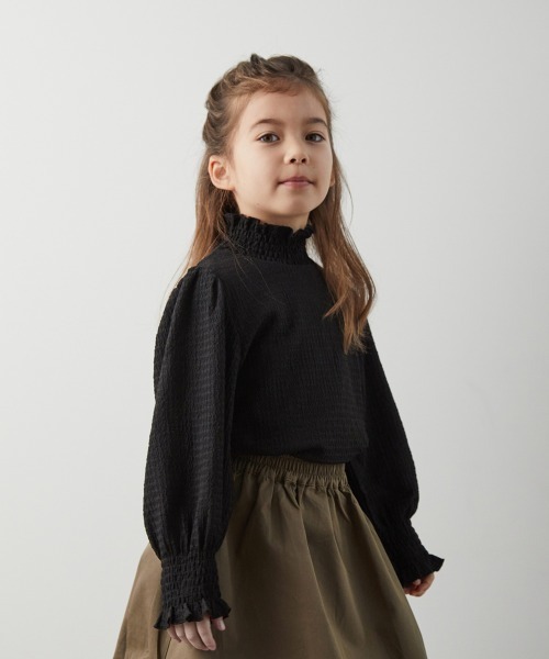 riziere（リジェール）の「シャーリングカラープルオーバー（シャツ/ブラウス・キッズ・アイボリー/ブラック・110/100/140/150/120/130/90）」の18枚目の写真