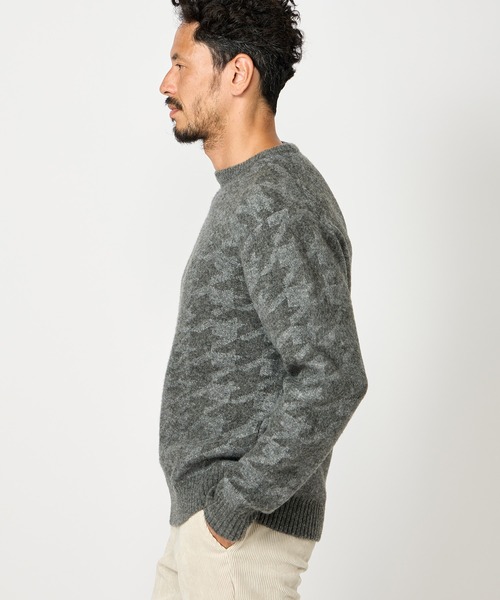 MEN'S BIGI（メンズビギ）の「千鳥格子グレークルーネックニット（ニット/セーター・メンズ・グレー・03/01/02）」の10枚目の写真