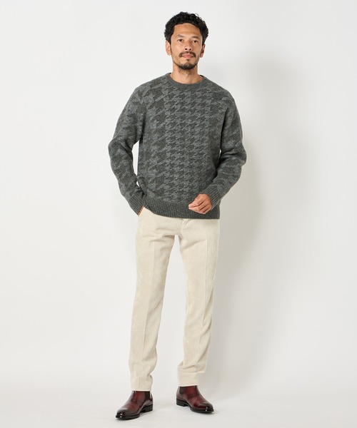 MEN'S BIGI（メンズビギ）の「千鳥格子グレークルーネックニット（ニット/セーター・メンズ・グレー・03/01/02）」の8枚目の写真