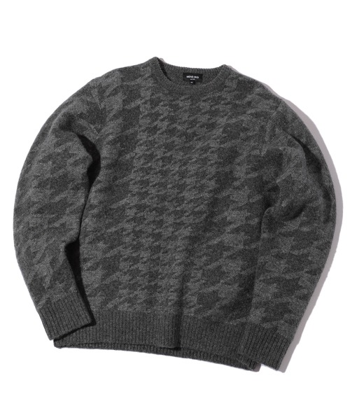 MEN'S BIGI（メンズビギ）の「千鳥格子グレークルーネックニット（ニット/セーター・メンズ・グレー・03/01/02）」の2枚目の写真