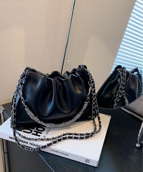 セール】2wayチェーンハンドル スクエアショルダーバッグ