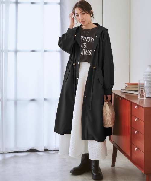 nissen（ニッセン）の「エンボス柄ロング丈フレアスカート（スカート・レディース・オフホワイト/ブルー/ブラック・LL/L/S/M）」の20枚目の写真