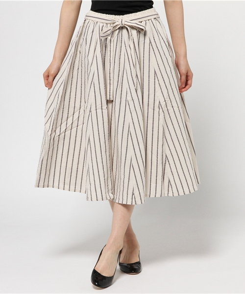 DISCOAT（ディスコート）の「【Discoat】綿麻サッカーハギフレアスカート（スカート・レディース・ホワイト/オフホワイト/ネイビー・LARGE/MEDIUM）」の14枚目の写真