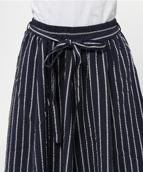 DISCOAT（ディスコート）の「【Discoat】綿麻サッカーハギフレアスカート（スカート・レディース・ホワイト/オフホワイト/ネイビー・LARGE/MEDIUM）」の5枚目の写真