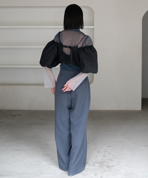 タトゥー柄　シアージャージークルーネックトップ（新品タグ付） 配色刺繍タトゥーシアートップス（Tシャツ/カットソー