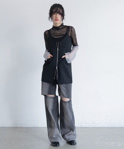 配色刺繍タトゥーシアートップス（Tシャツ/カットソー）｜VACANCY