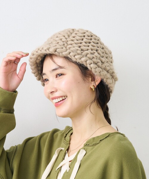 FREAK'S STORE（フリークスストア）の「ボリューム ニットハット（ニットキャップ/ビーニー・レディース・オレンジ/ブラック/ベージュ・ONE SIZE）」の9枚目の写真