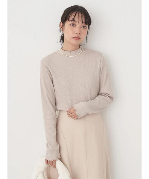 earth music&ecology（アースミュージックアンドエコロジー）の「チェーンリブハイネックプルオーバー（Tシャツ/カットソー・レディース・ブルー/ベージュ/ブラック/アイボリー/その他9/ピンク・S/M）」の8枚目の写真