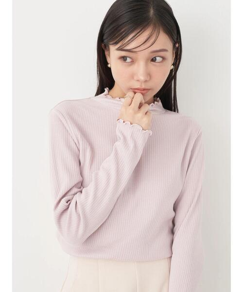 earth music&ecology（アースミュージックアンドエコロジー）の「チェーンリブハイネックプルオーバー（Tシャツ/カットソー・レディース・ブルー/ベージュ/ブラック/アイボリー/その他9/ピンク・S/M）」の5枚目の写真