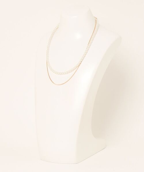 prose verse(プロズヴェール)の「パールXチェーン2連ネックレス(ネックレス・レディース・ゴールド/シルバー・フリ-)」の7枚目の写真