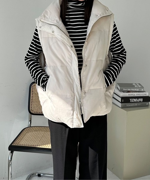 LE MORE(リモア)の「シンプルボーダータートルニット(ニット/セーター・レディース・アイボリー/ブラック・FREE)」の7枚目の写真