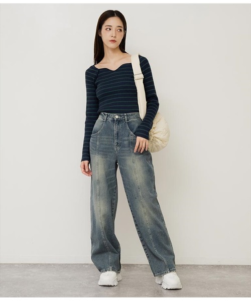 ANAP(アナップ)の「キーネックリブニットトップス(ニット/セーター・レディース・アイボリー/ブラック/ベージュ/ネイビー・FREE)」の20枚目の写真