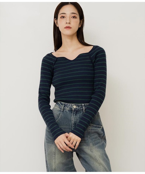 ANAP(アナップ)の「キーネックリブニットトップス(ニット/セーター・レディース・アイボリー/ブラック/ベージュ/ネイビー・FREE)」の15枚目の写真