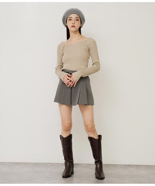 ANAP(アナップ)の「キーネックリブニットトップス(ニット/セーター・レディース・アイボリー/ブラック/ベージュ/ネイビー・FREE)」の11枚目の写真