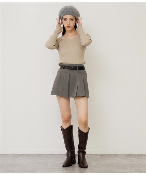 ANAP(アナップ)の「キーネックリブニットトップス(ニット/セーター・レディース・アイボリー/ブラック/ベージュ/ネイビー・FREE)」の12枚目の写真