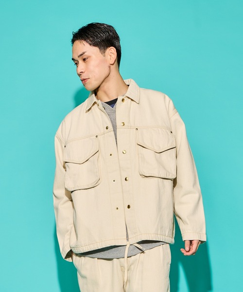 COMMON EDUCATION(コモンエデュケーション)の「BIG POCKET DENIM JACKET RIGID / ビッグポケット デニム ジャケット リジッド(デニムジャケット・メンズ・オフホワイト/インディゴブルー・MEDIUM/X-LARGE/LARGE/SMALL)」の20枚目の写真